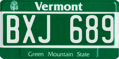 VT license plate BXJ689