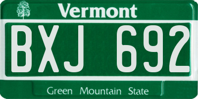 VT license plate BXJ692