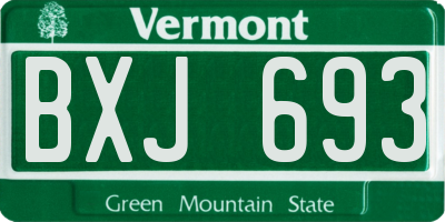 VT license plate BXJ693