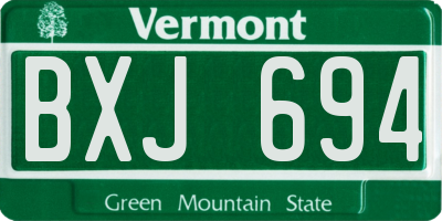 VT license plate BXJ694