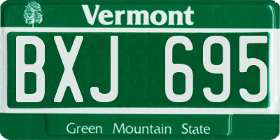 VT license plate BXJ695