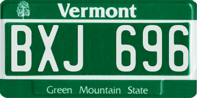 VT license plate BXJ696