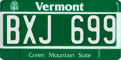 VT license plate BXJ699