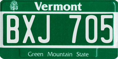 VT license plate BXJ705
