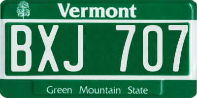 VT license plate BXJ707