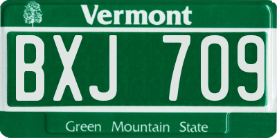 VT license plate BXJ709
