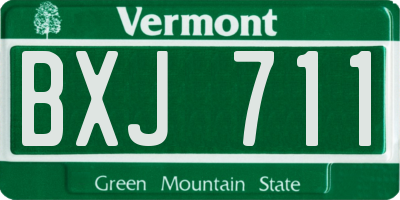 VT license plate BXJ711