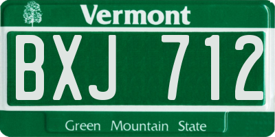 VT license plate BXJ712