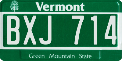 VT license plate BXJ714