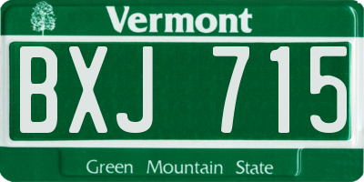 VT license plate BXJ715