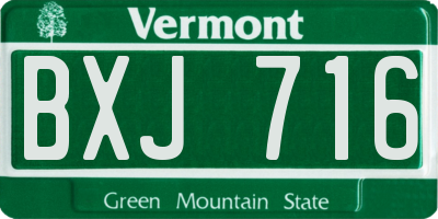VT license plate BXJ716