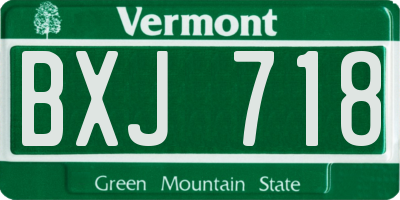 VT license plate BXJ718