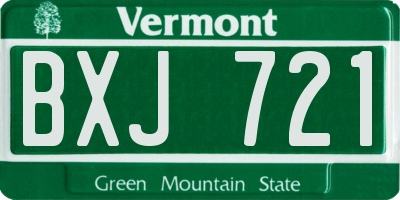 VT license plate BXJ721