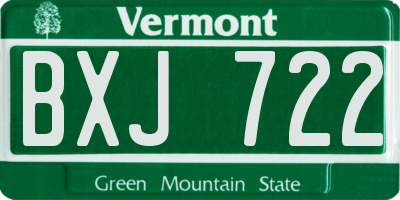 VT license plate BXJ722