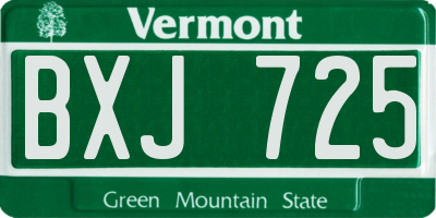 VT license plate BXJ725