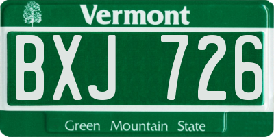 VT license plate BXJ726
