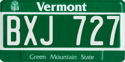 VT license plate BXJ727