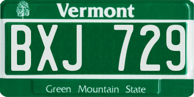 VT license plate BXJ729