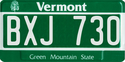 VT license plate BXJ730