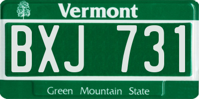 VT license plate BXJ731