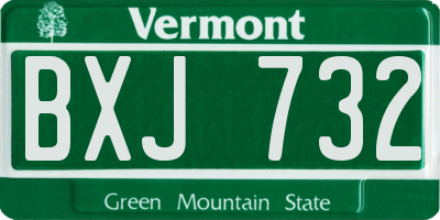 VT license plate BXJ732