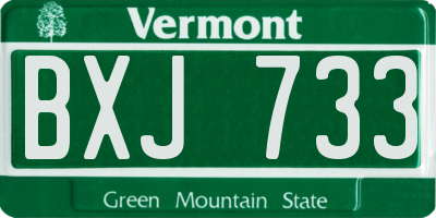 VT license plate BXJ733