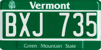 VT license plate BXJ735