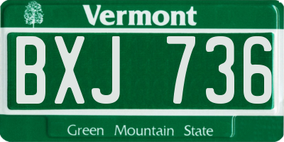 VT license plate BXJ736