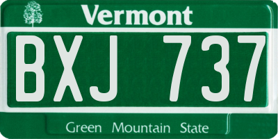 VT license plate BXJ737