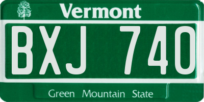 VT license plate BXJ740