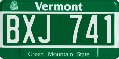 VT license plate BXJ741
