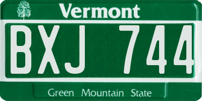 VT license plate BXJ744