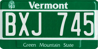 VT license plate BXJ745