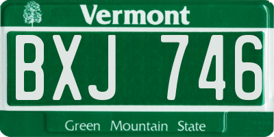 VT license plate BXJ746