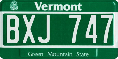 VT license plate BXJ747