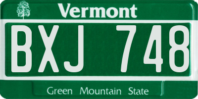 VT license plate BXJ748