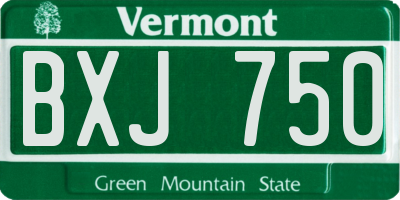VT license plate BXJ750