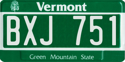 VT license plate BXJ751