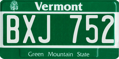 VT license plate BXJ752