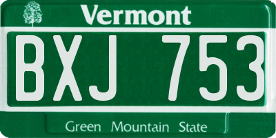 VT license plate BXJ753