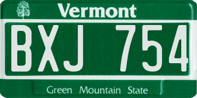 VT license plate BXJ754