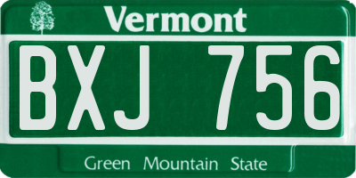 VT license plate BXJ756