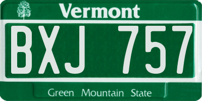 VT license plate BXJ757