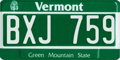 VT license plate BXJ759