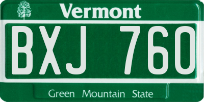 VT license plate BXJ760