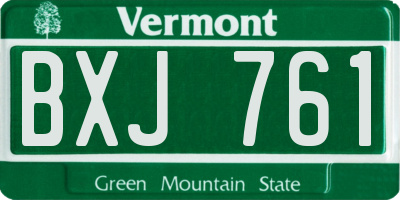 VT license plate BXJ761