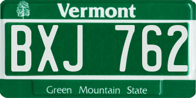 VT license plate BXJ762