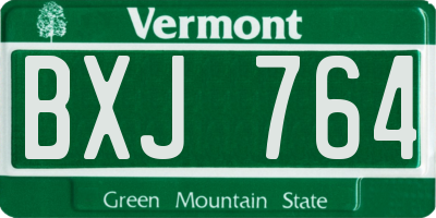 VT license plate BXJ764