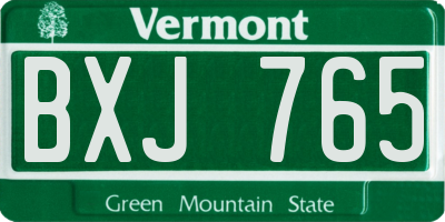 VT license plate BXJ765