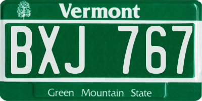 VT license plate BXJ767